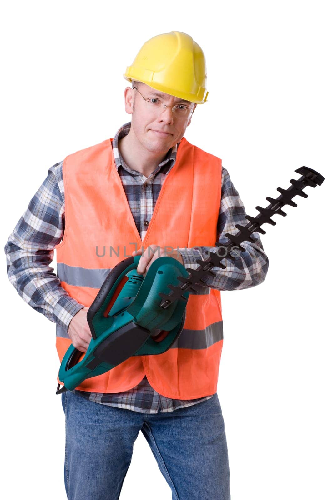 Man with hedge trimmer