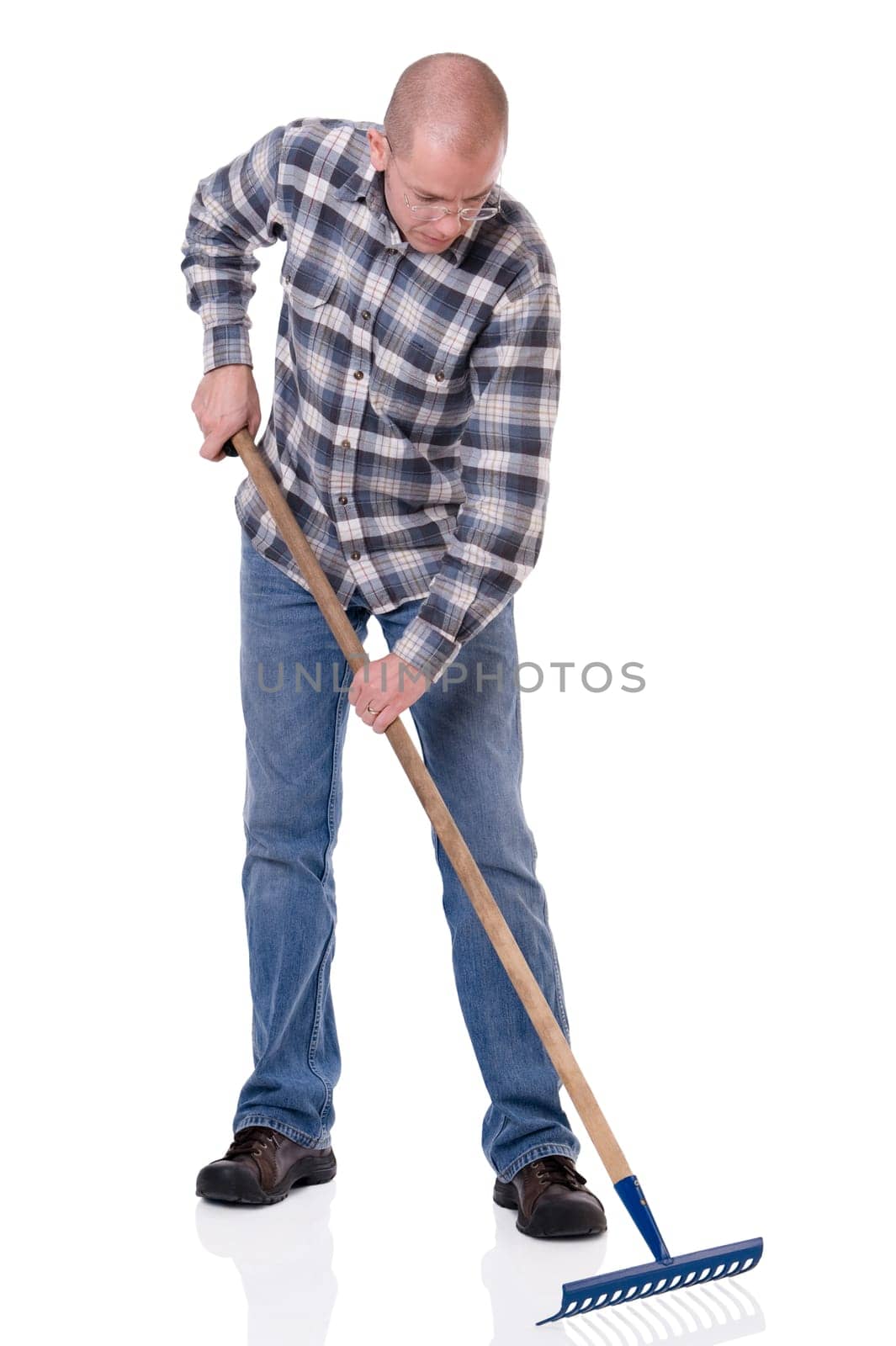 Man with rake