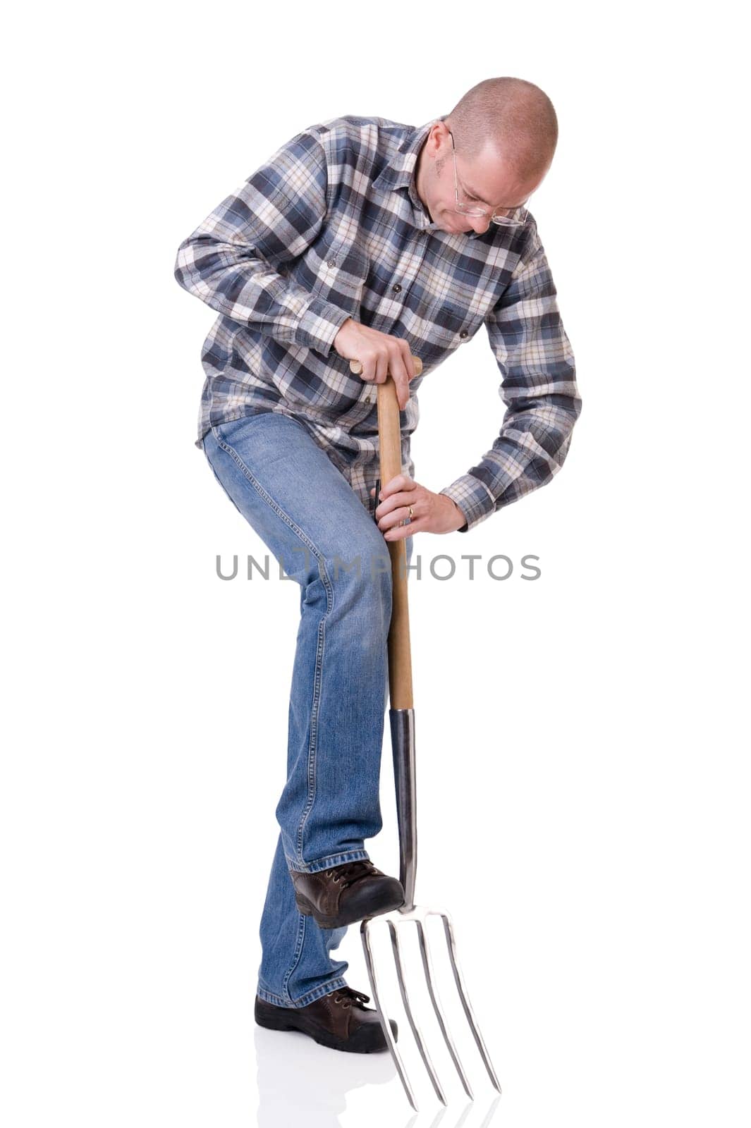 Man with pitchfork