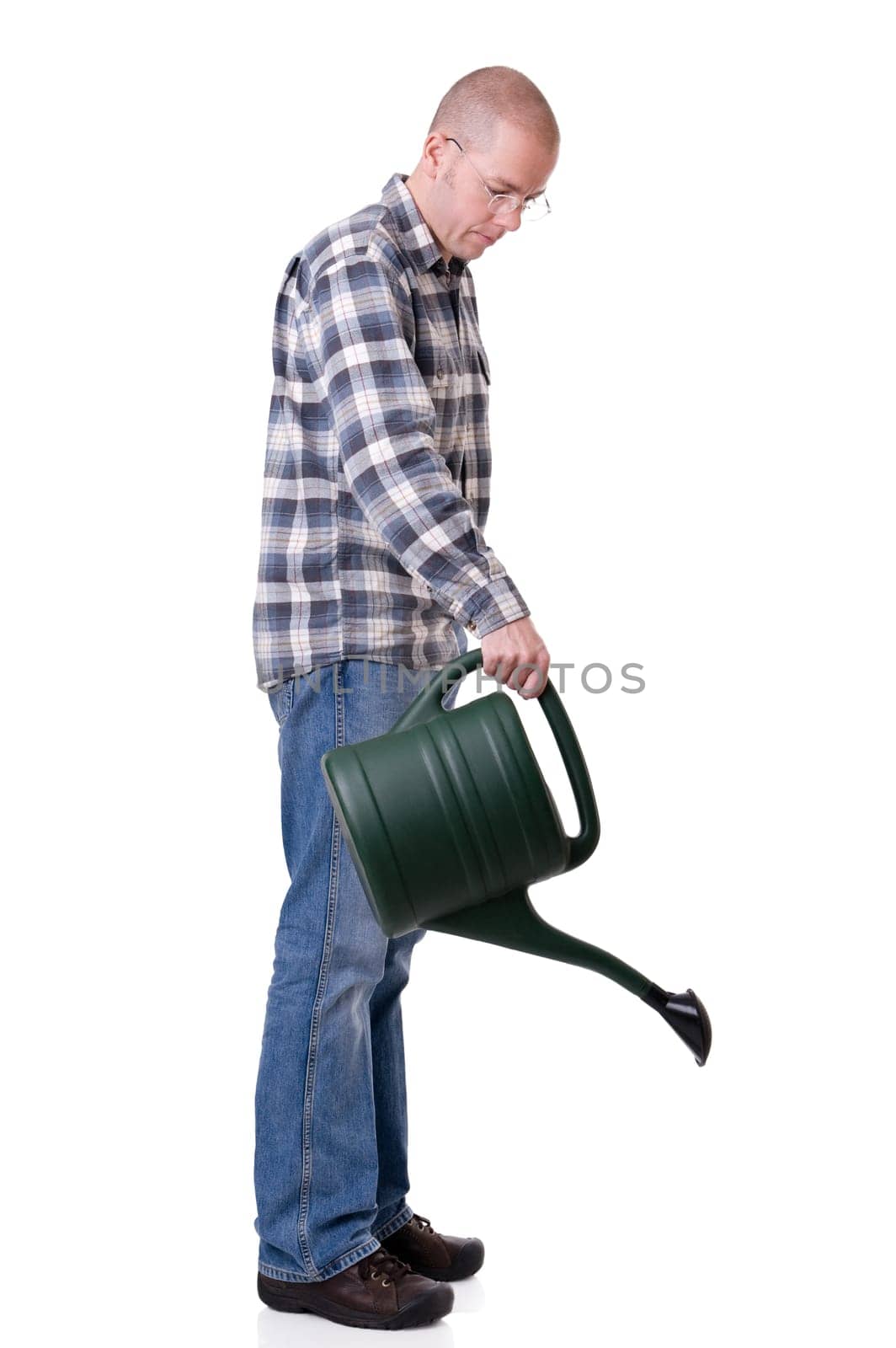 Man with watering can