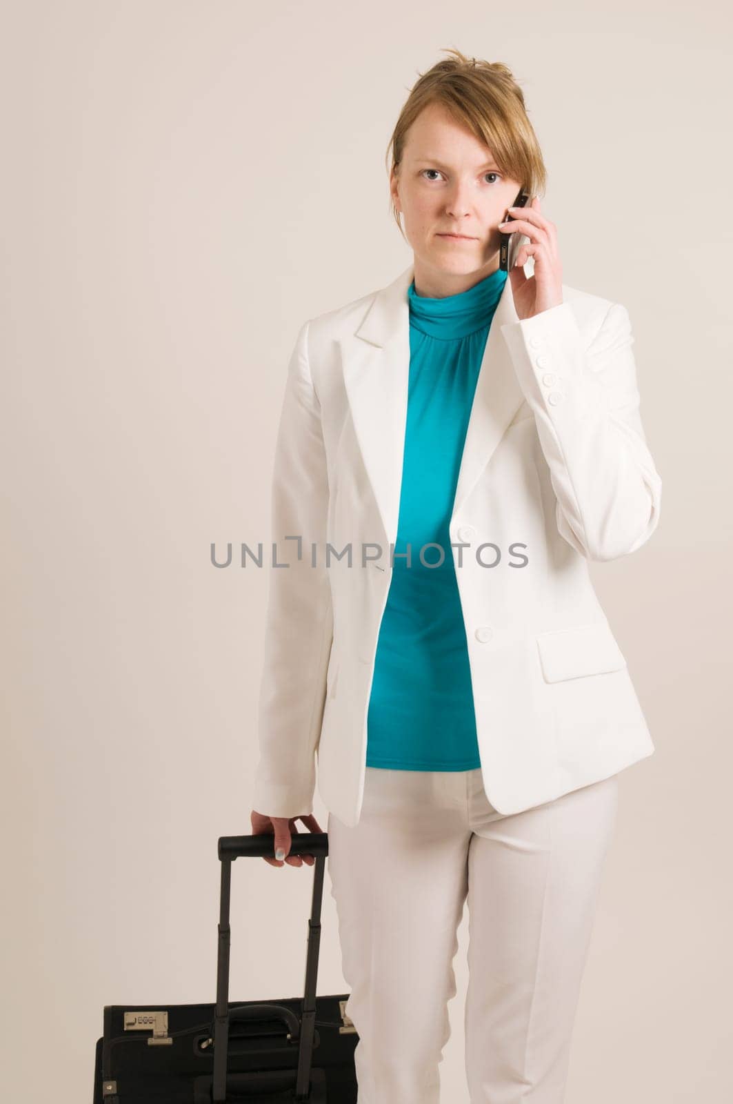 Businesswoman in white