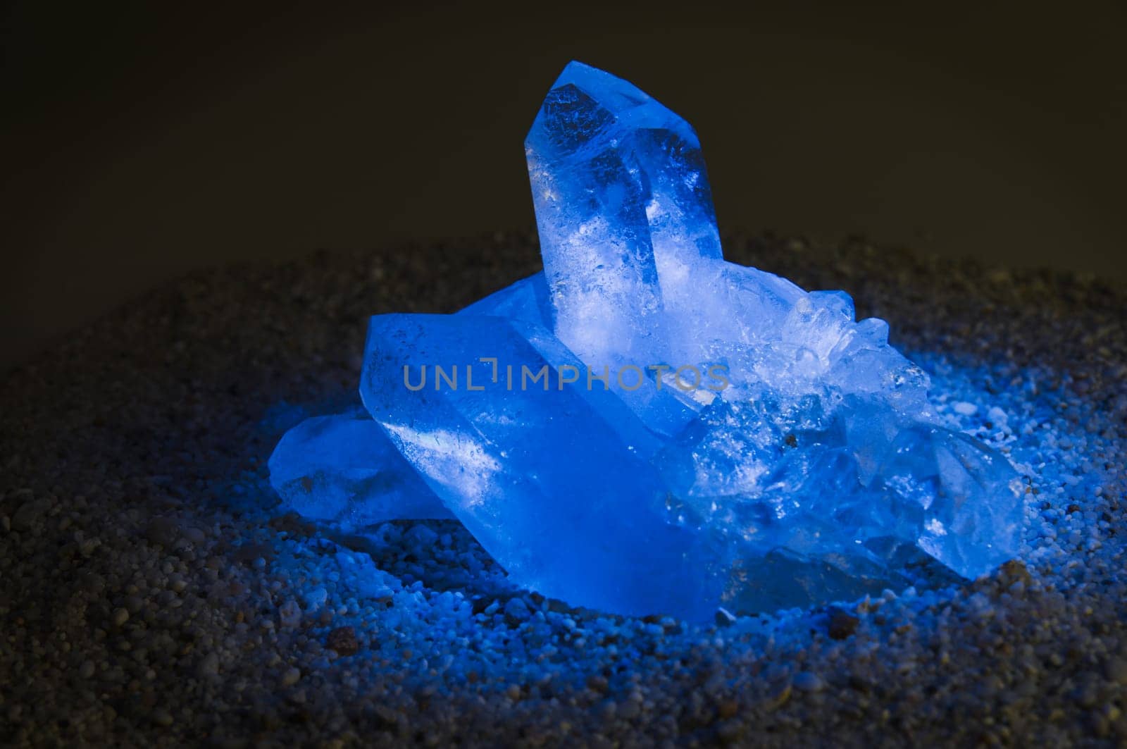 blue luminated crystal