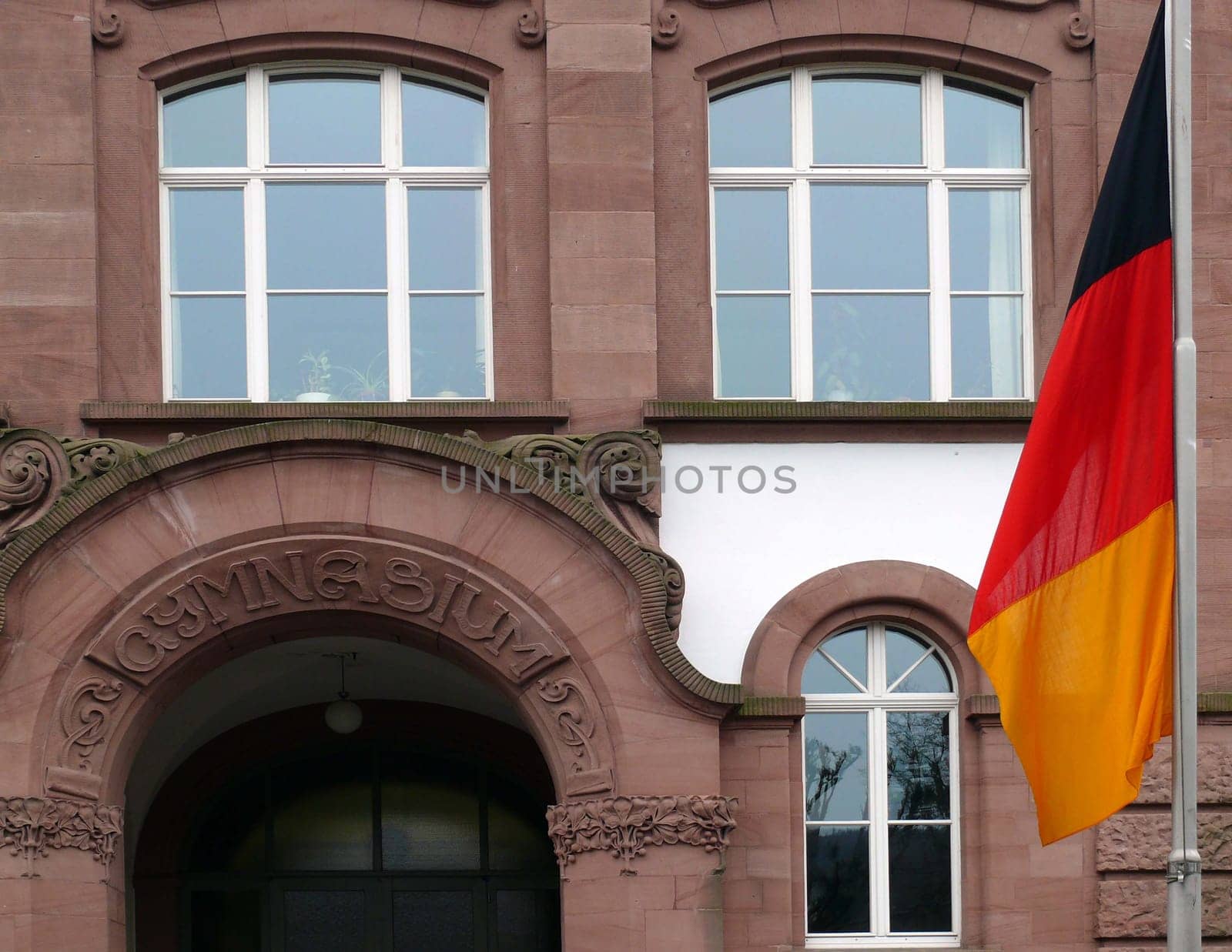 Half-mast at the school building
