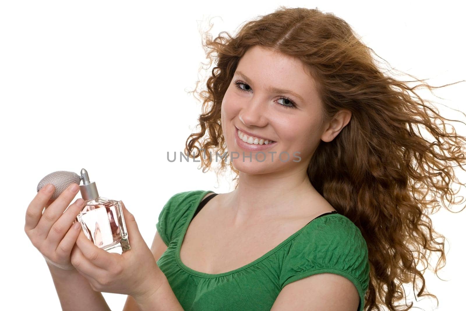 redhead teen with perfume