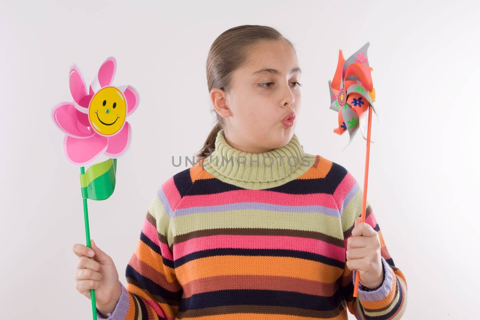 Girl with two windmill