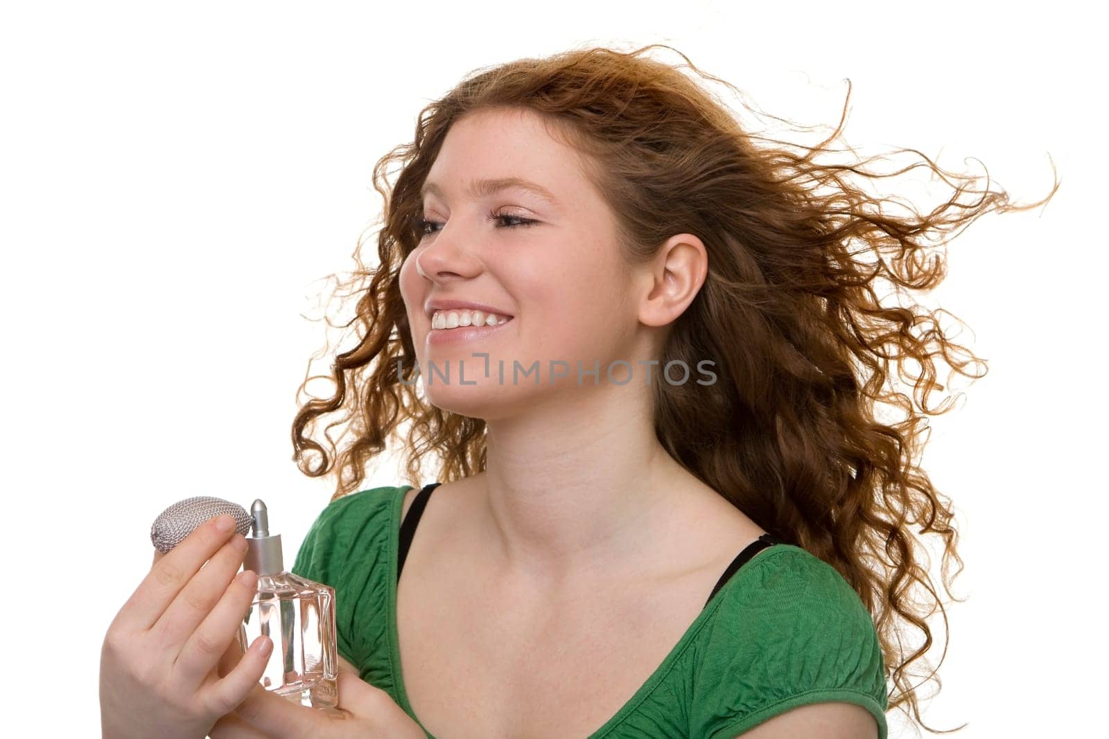 redhead teen with perfume