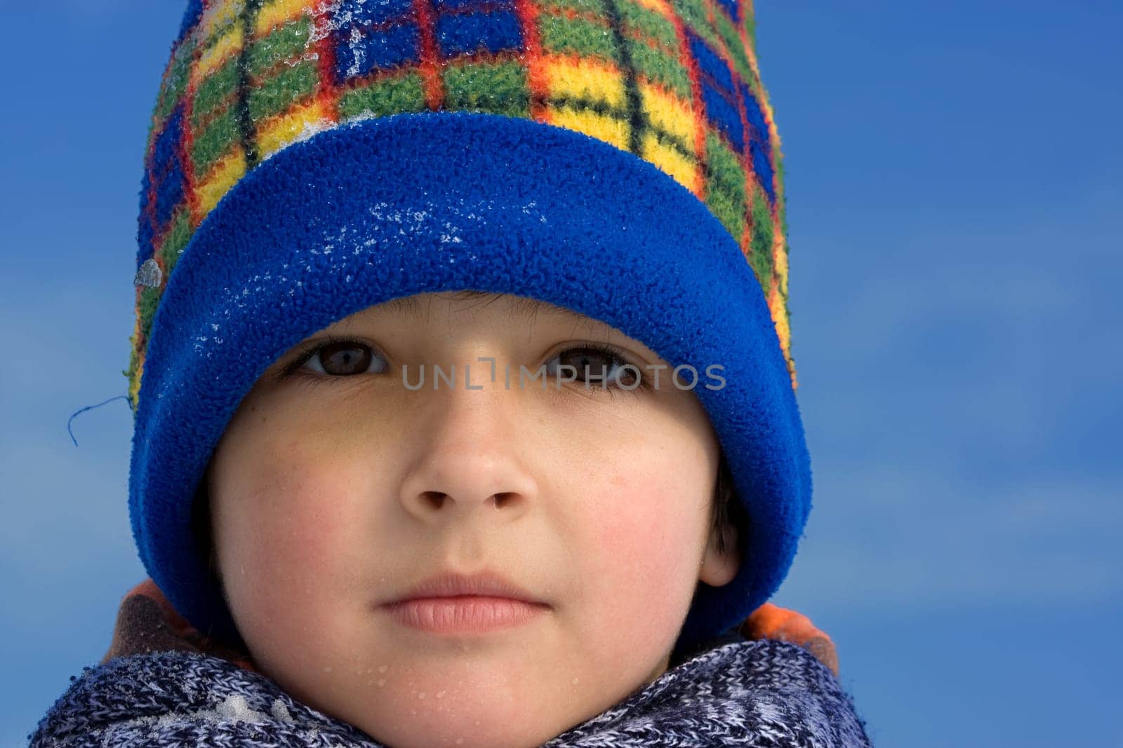 Cute boy winter portrait