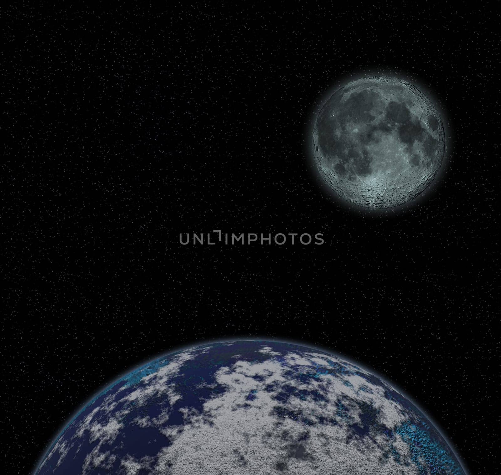 Moon and Earth
