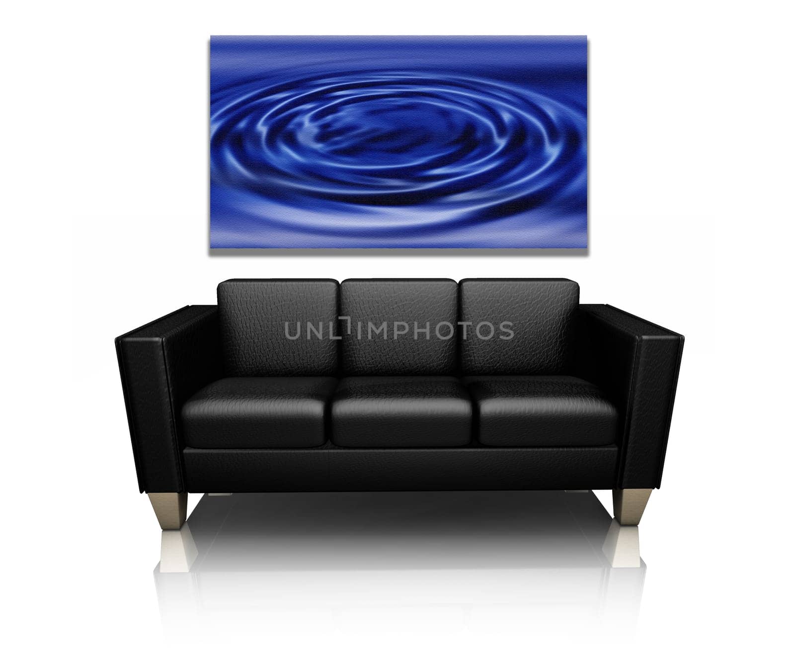 Sofa with canvas art