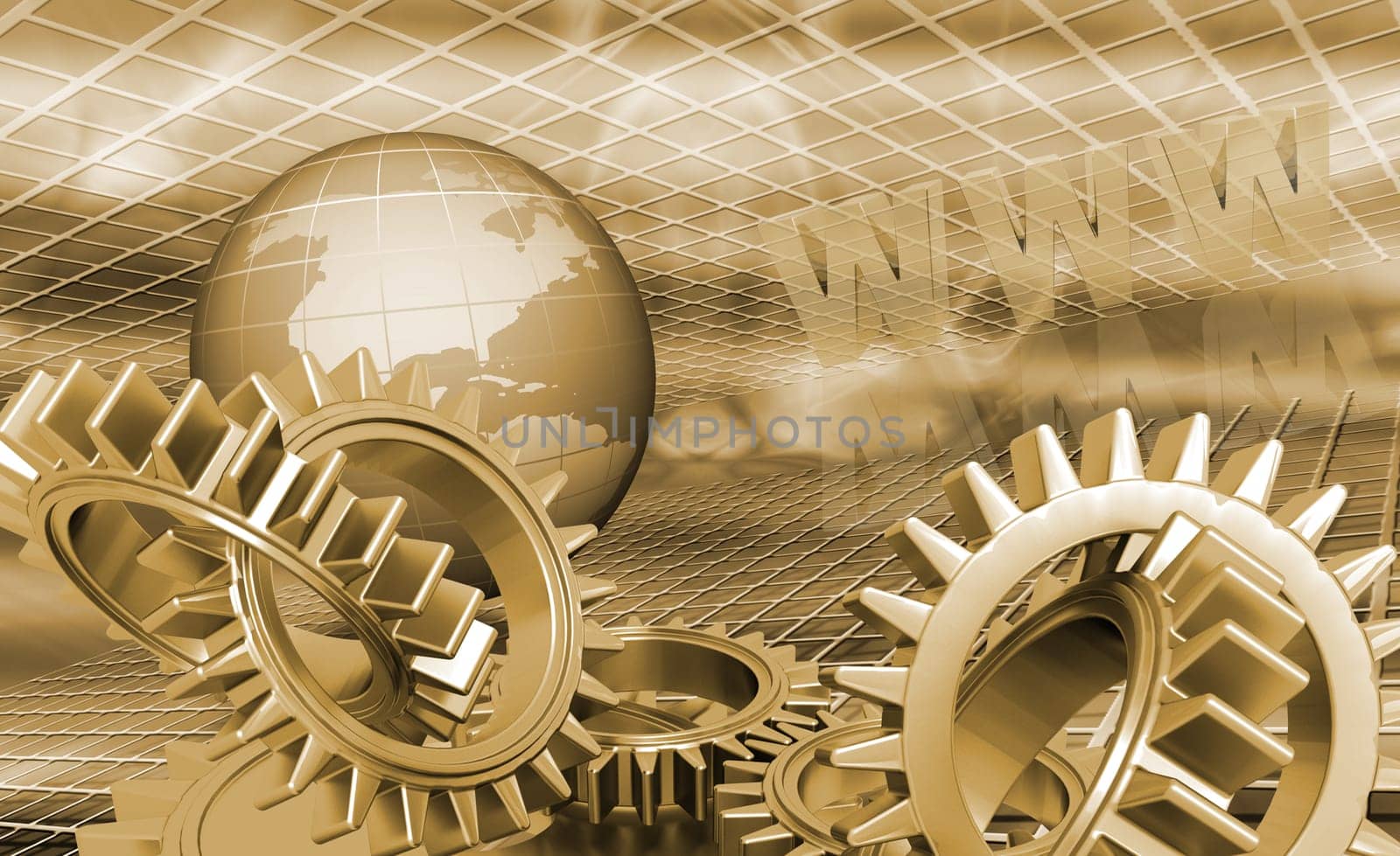 Globe with gears