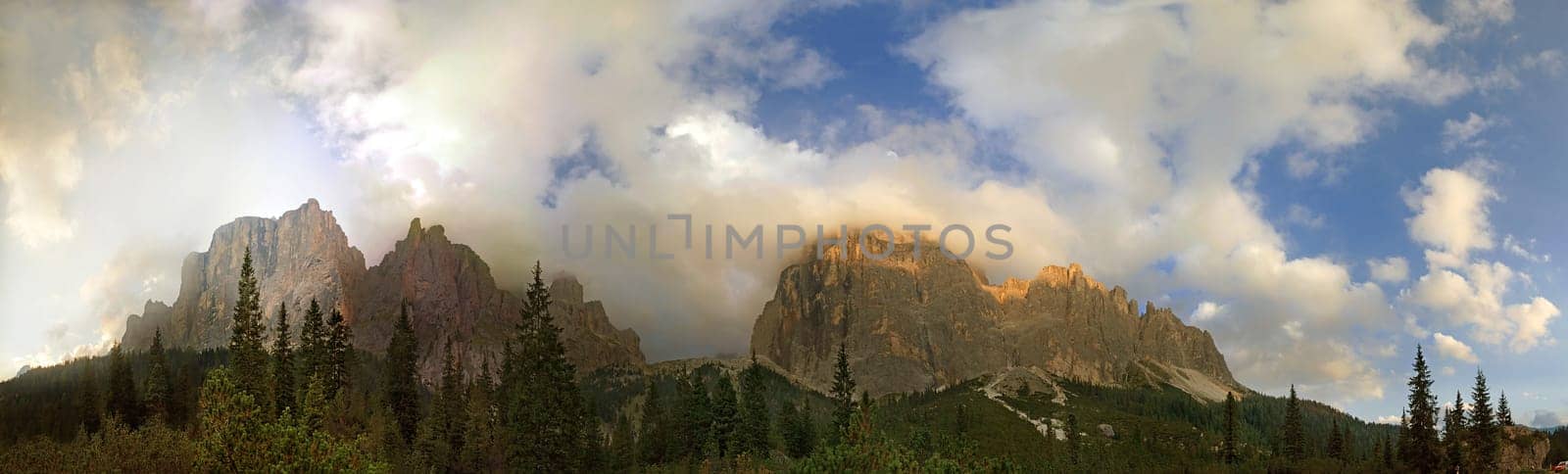 Sunset on the Sella massif