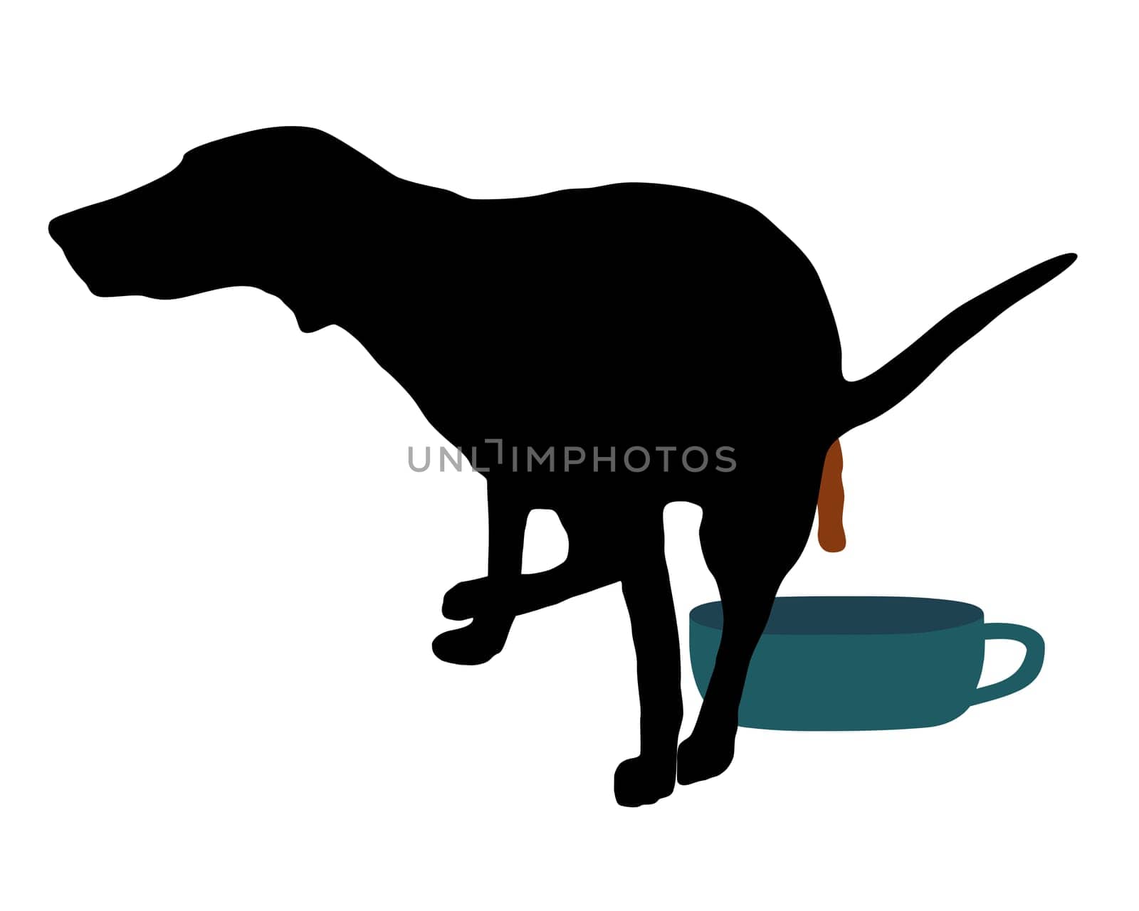 Dog loosening over dog toilet
