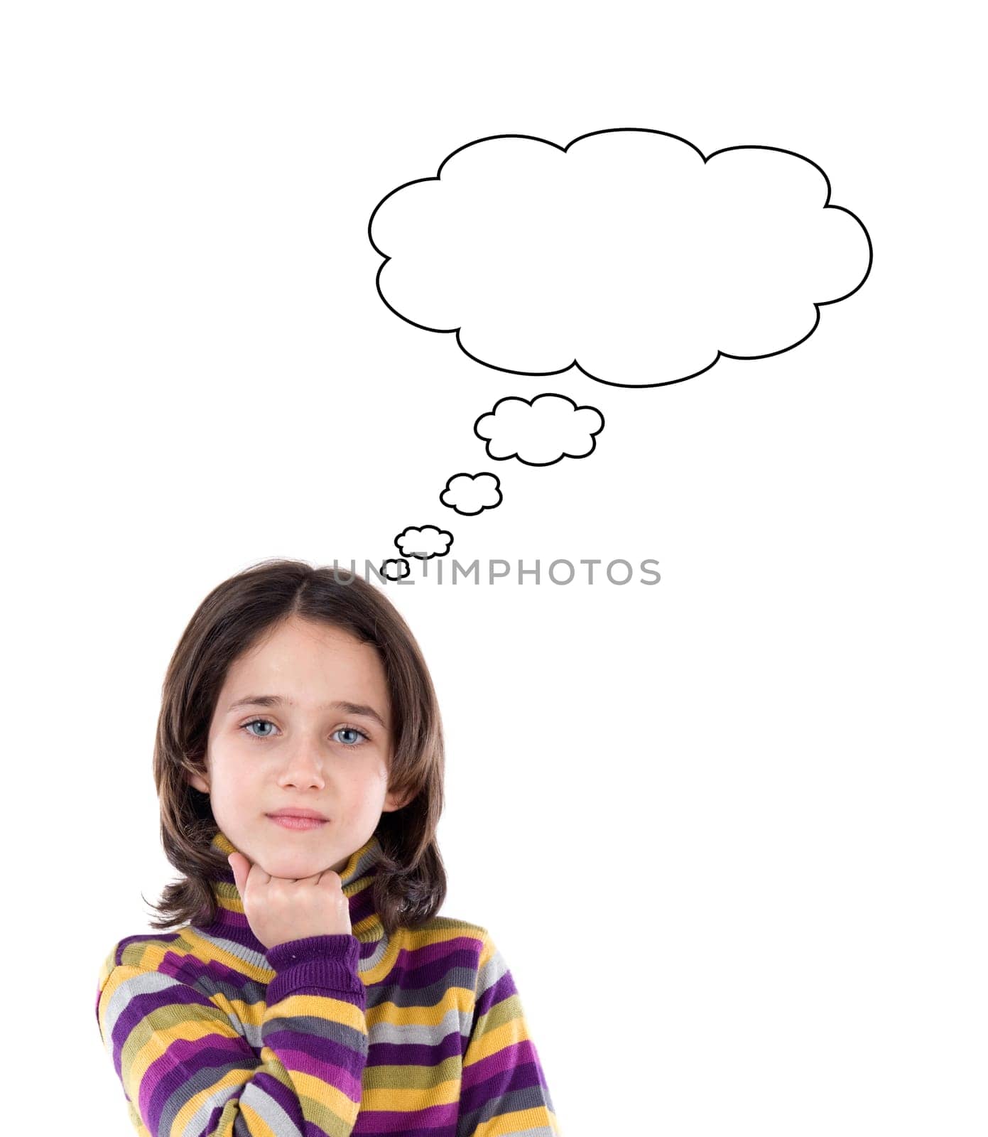 Adorable girl thinking