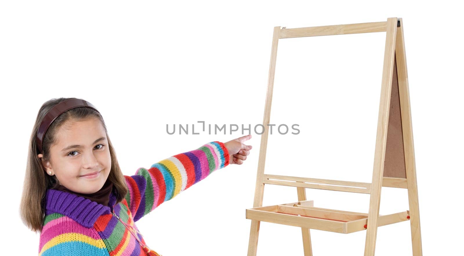 Girl studying whit slate