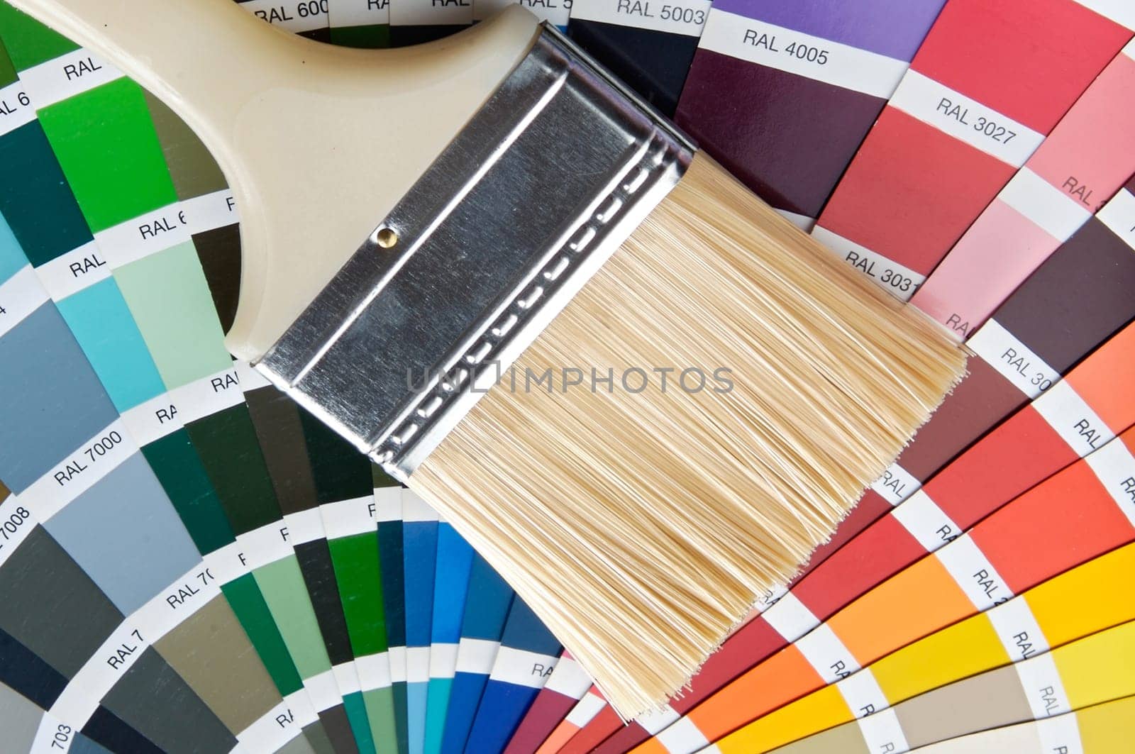 Paintbrush with card of colors