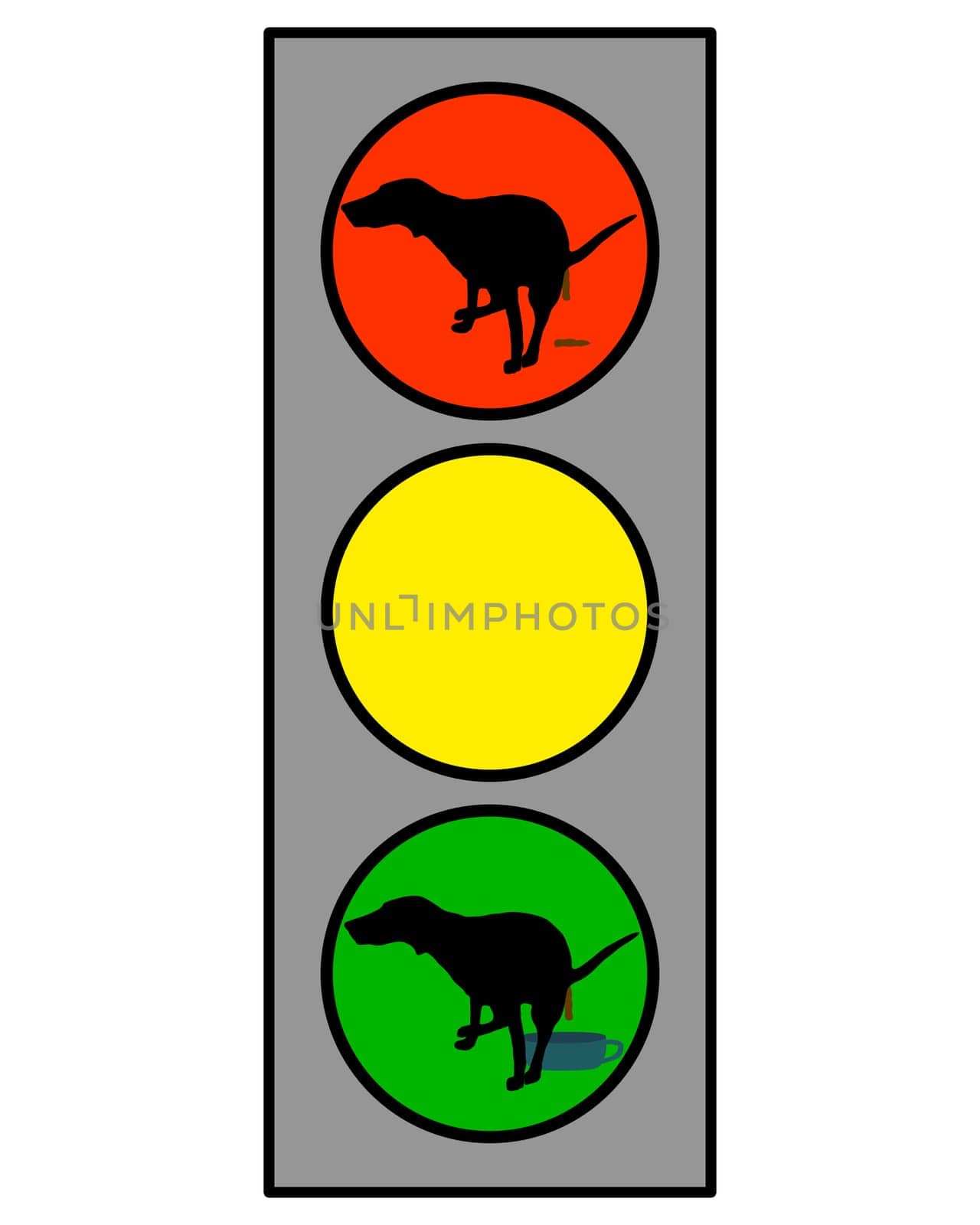 Traffic light dog unraveling