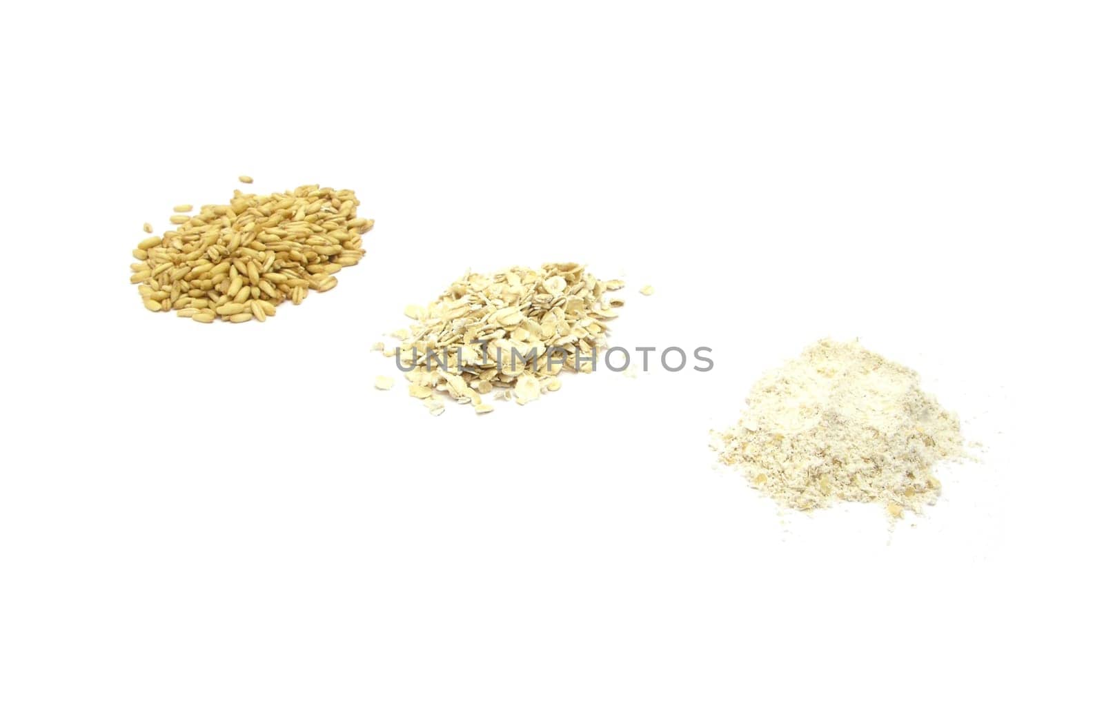 Oats as grain,flakes and flour