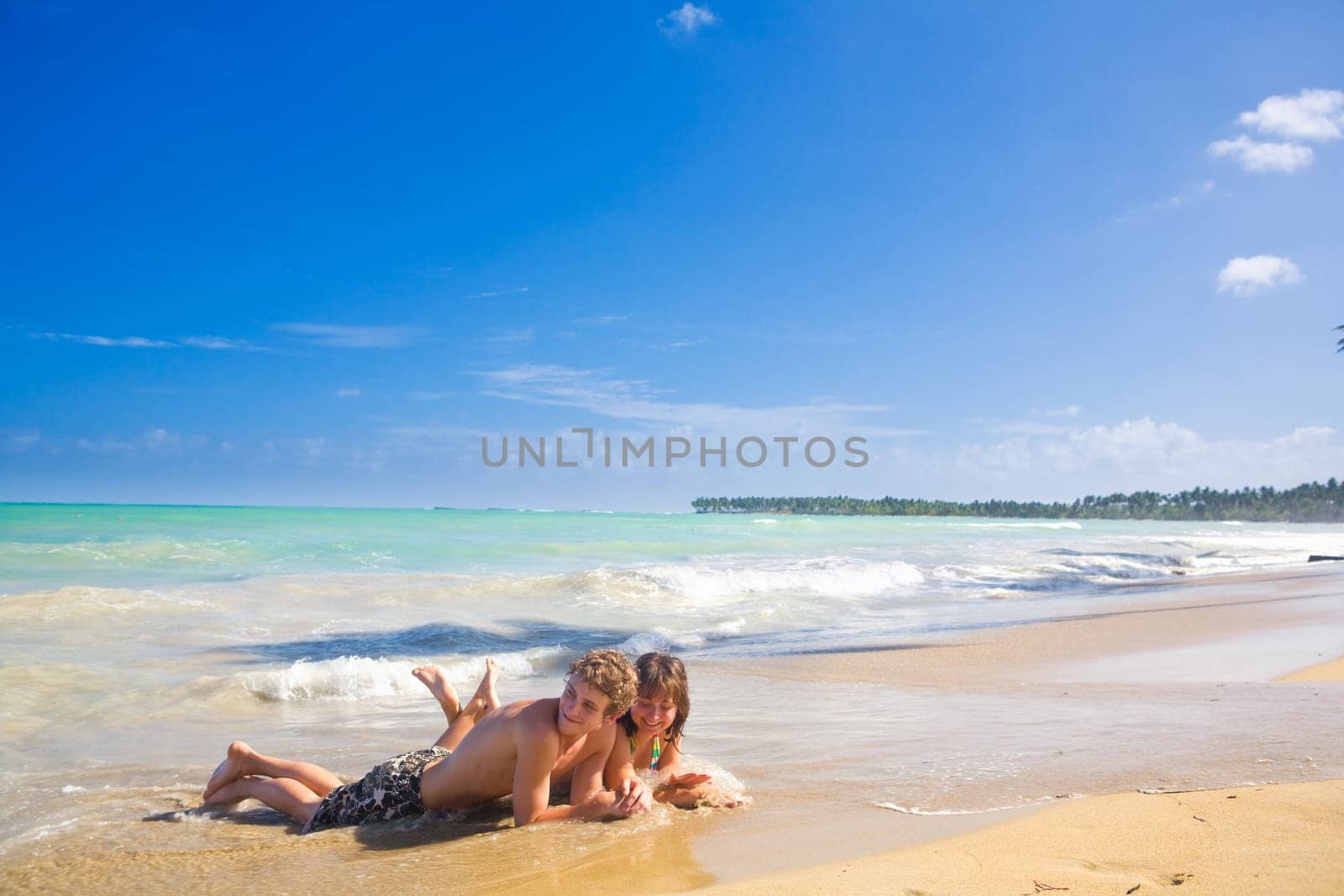 couple at the carribean beach