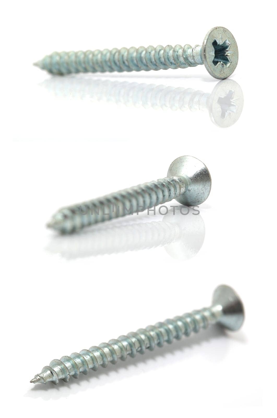 screws on white