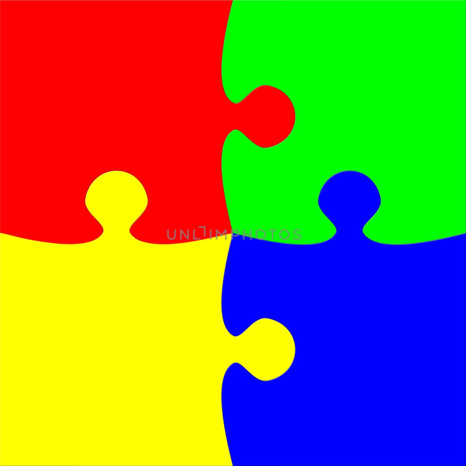 Colorful four pieces puzzle