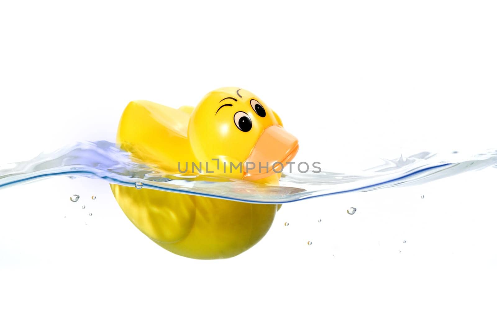 Classic Squeak Toy Rubber Ducky in water