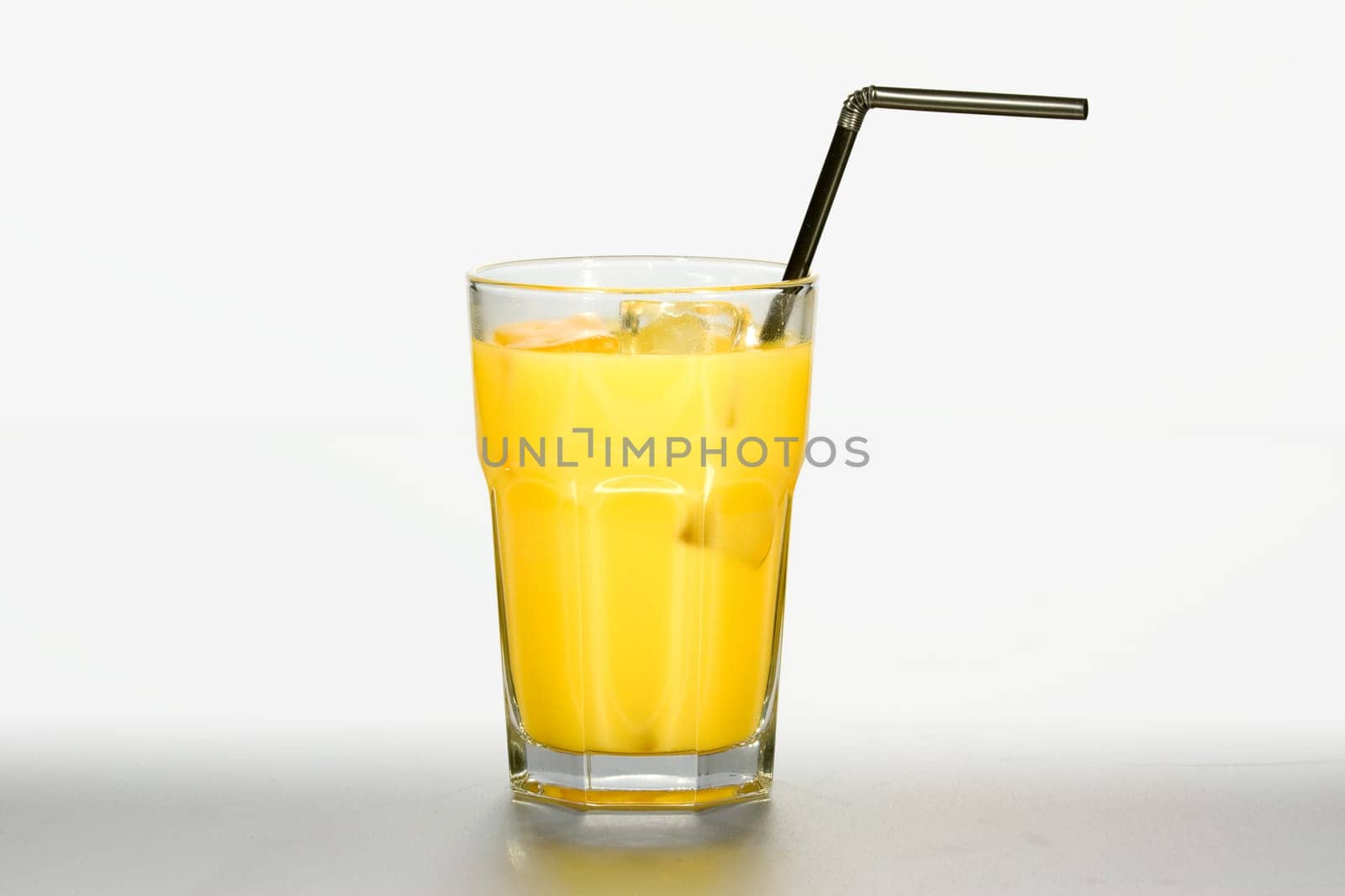 Orange juice with Drinking Straw