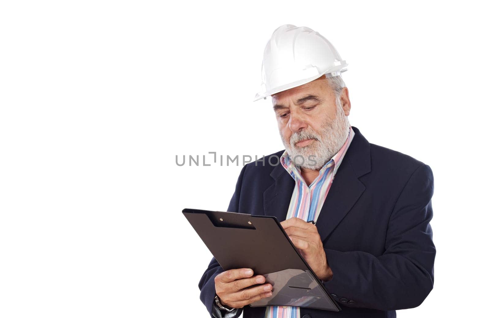 Engineer taking notes