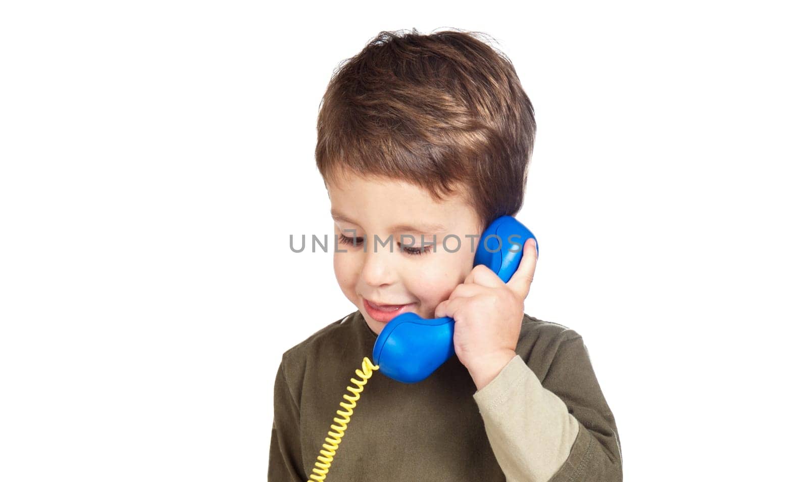 Adorable child on the phone