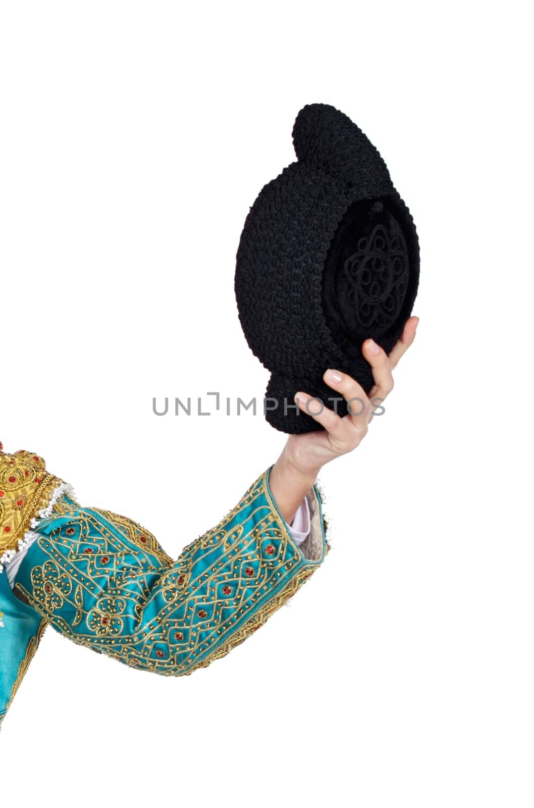 Hand of toreador with hat