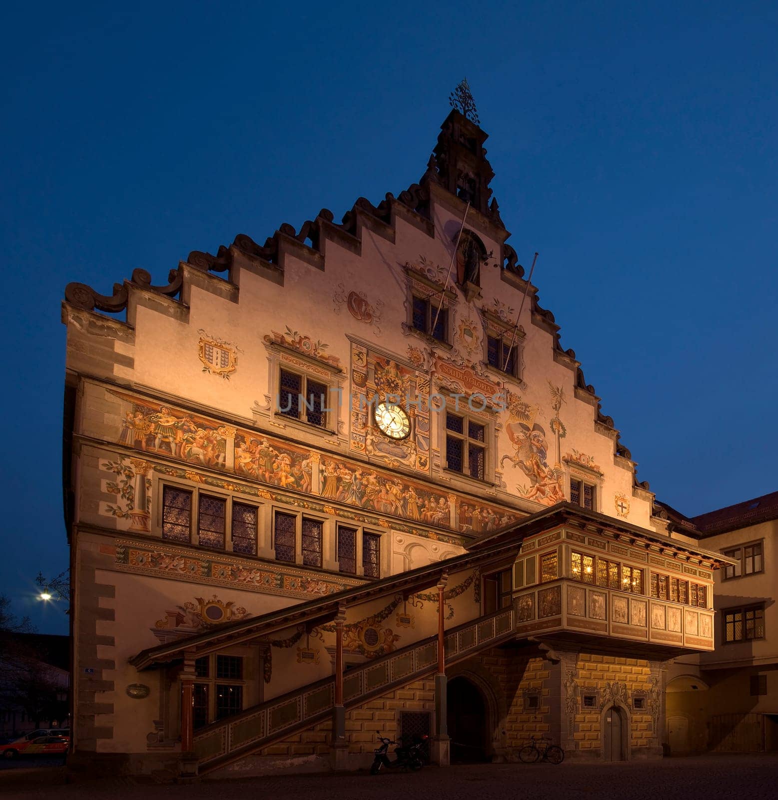 At night at Lindau Town Hall