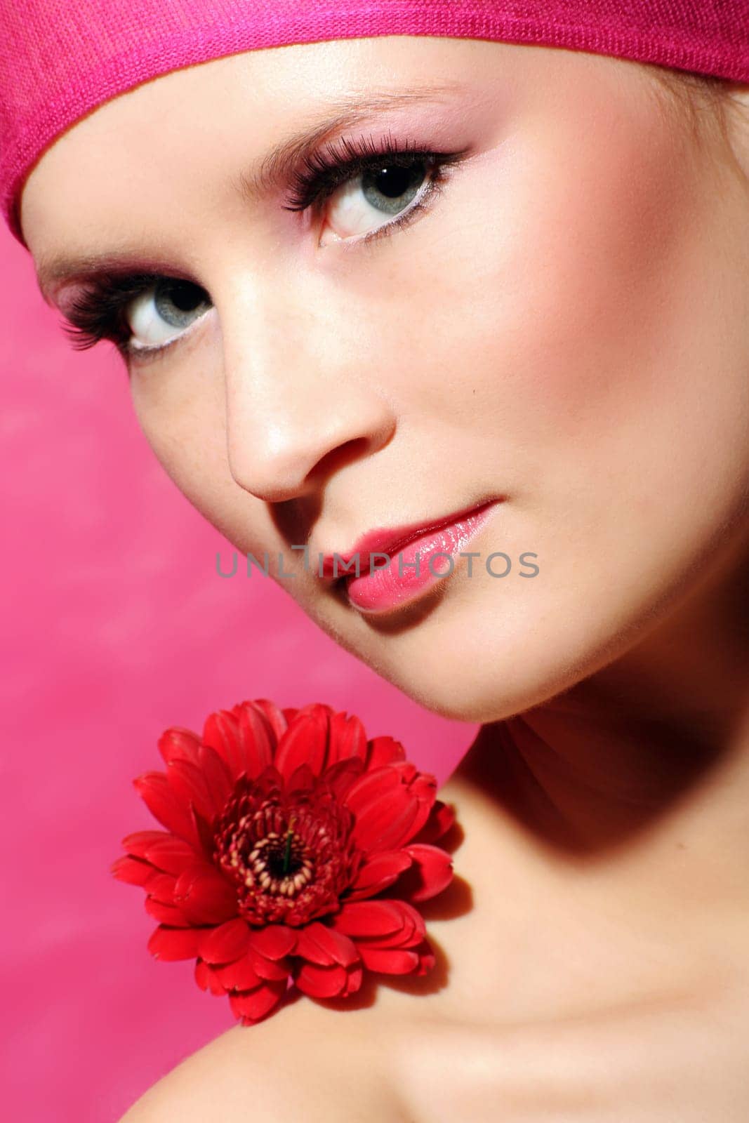 Woman with gerbera