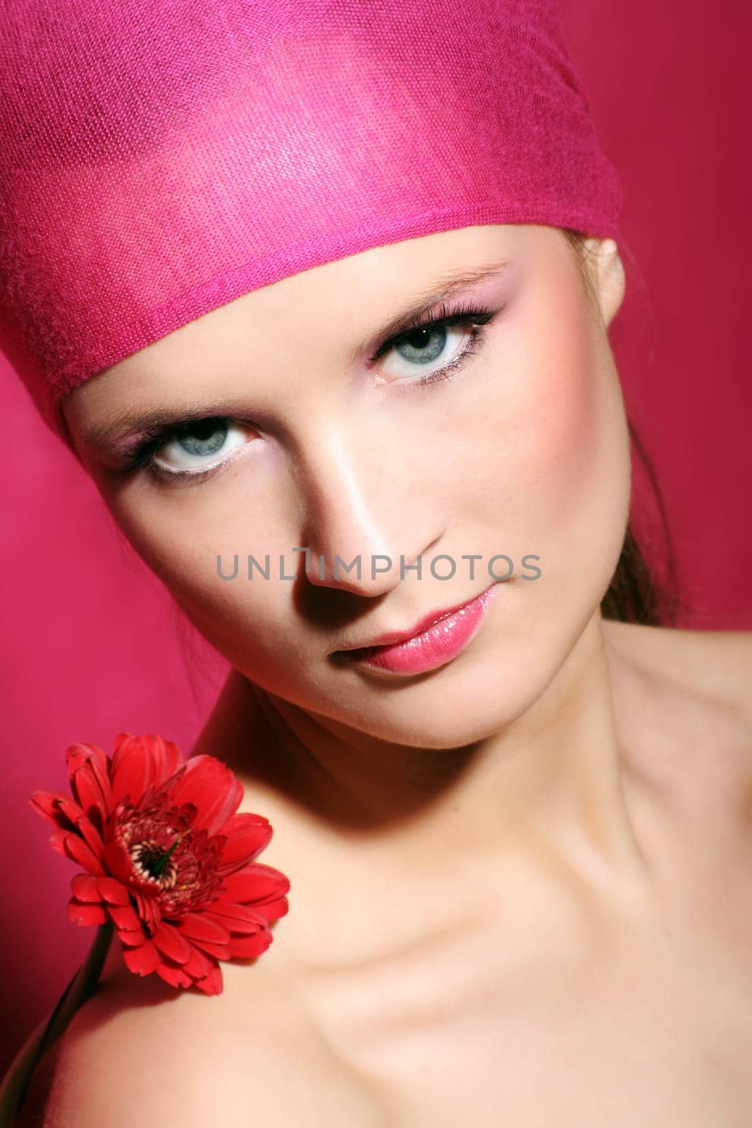 Woman with gerbera