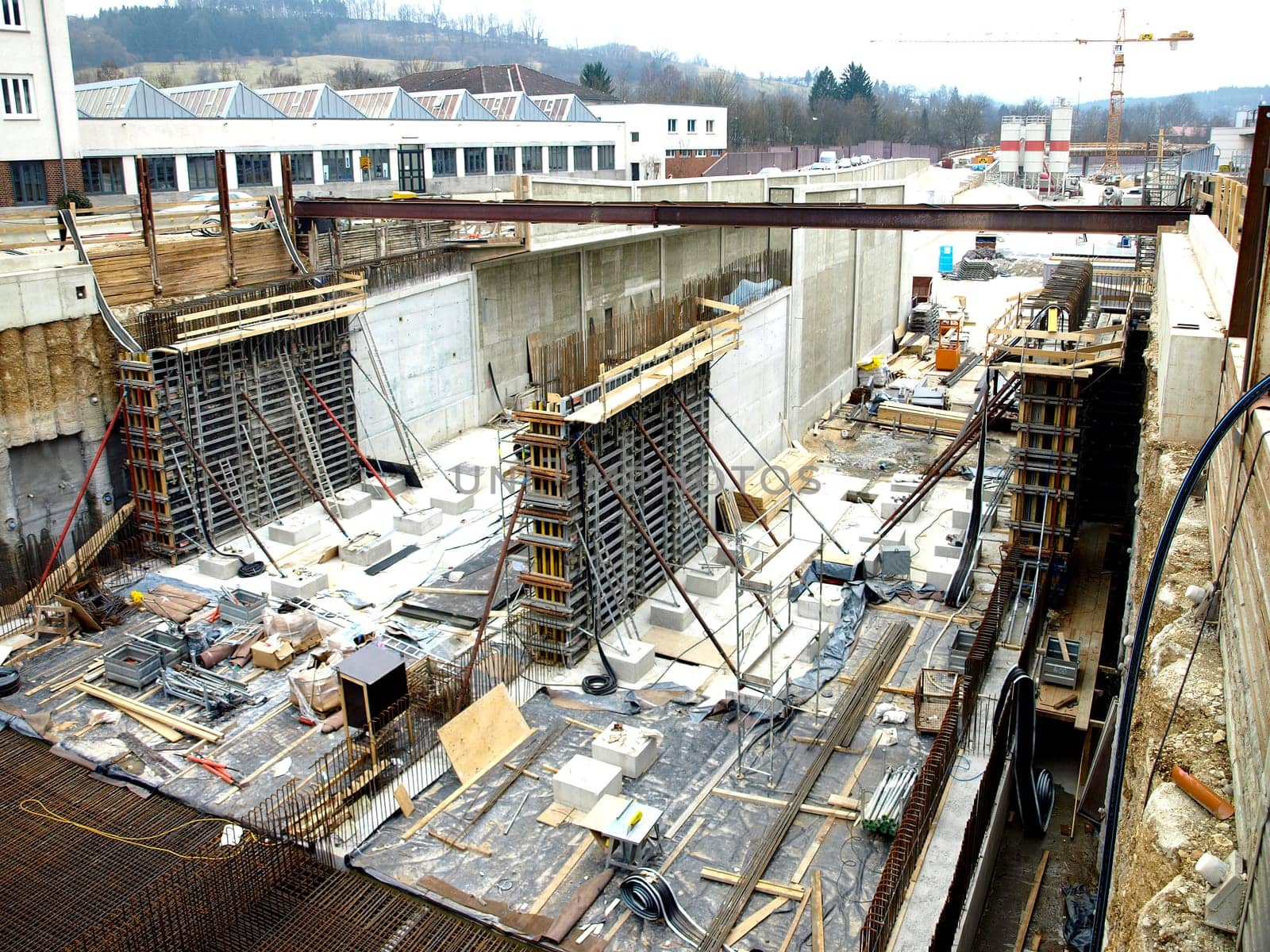 Large-scale construction site of the Schwäbisch Gmünd tunnel