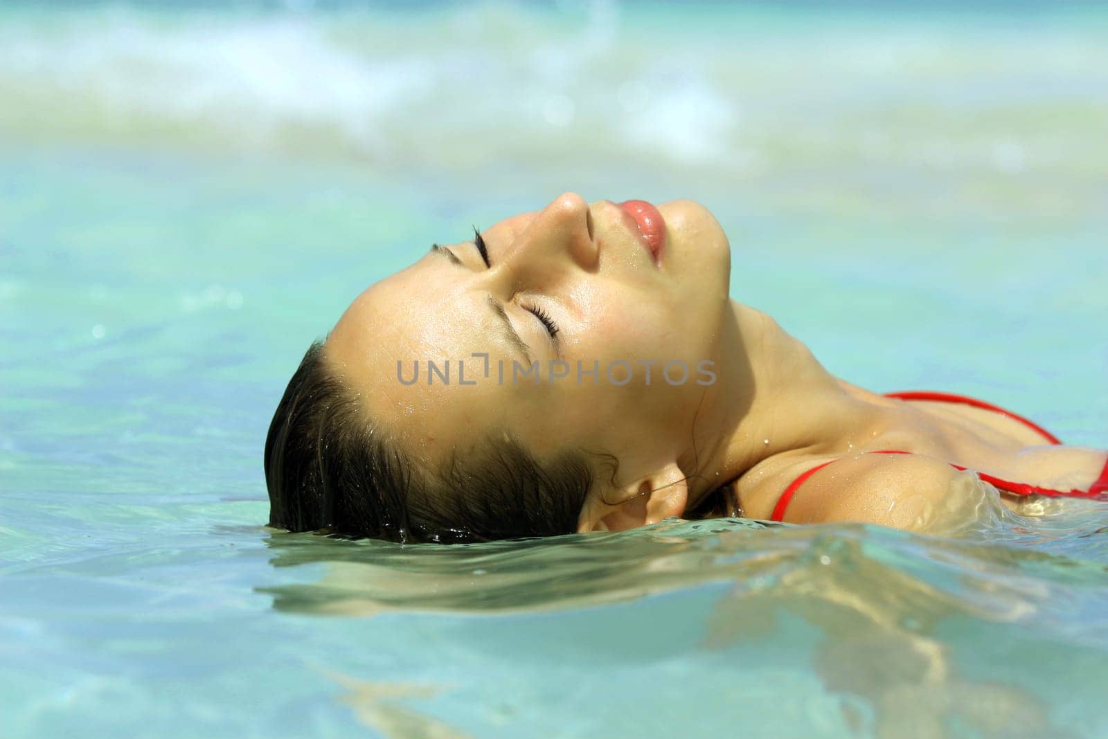 Woman relaxing in the water