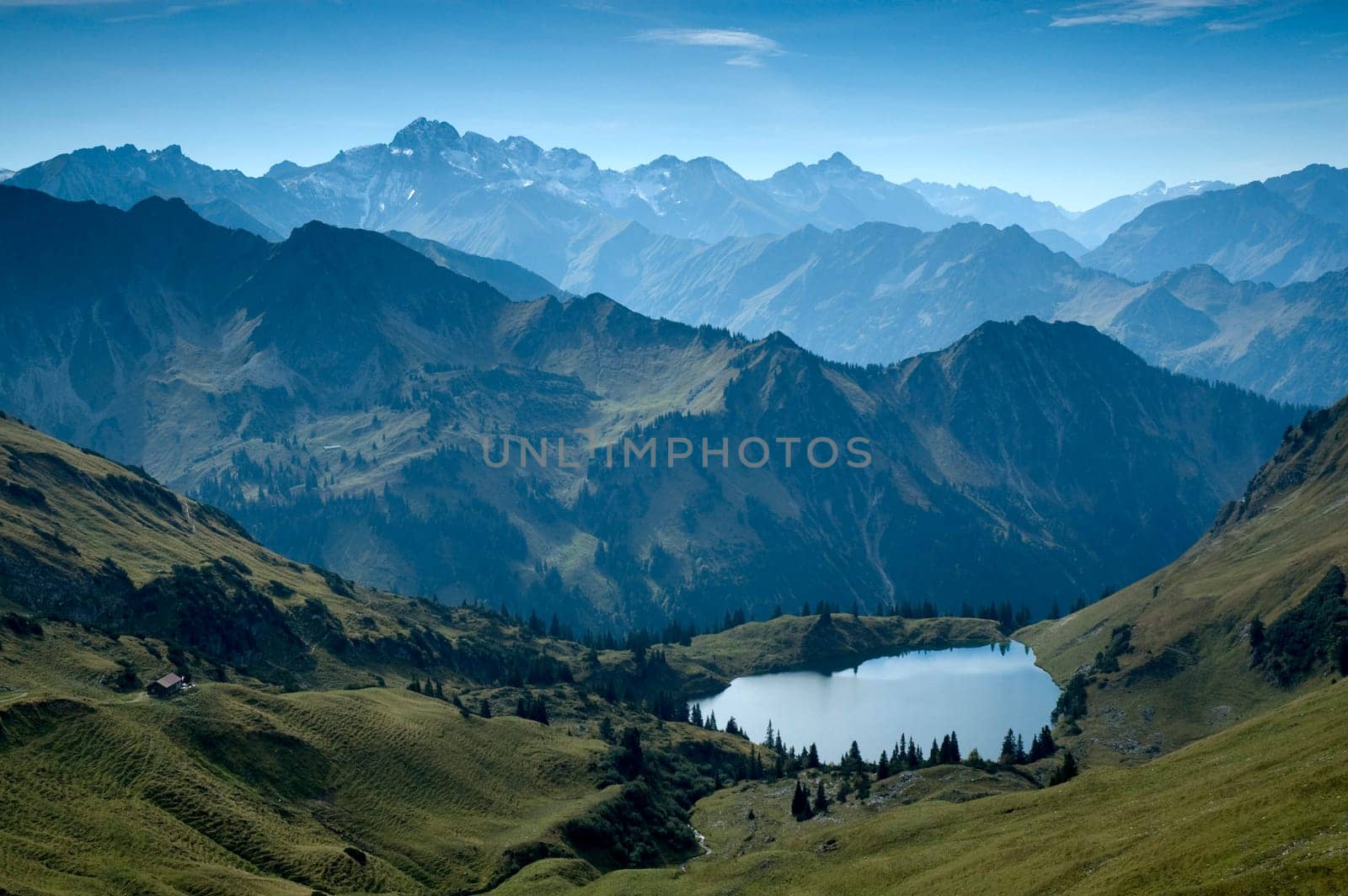 Seealpsee,a mountain lake near Oberstdorf