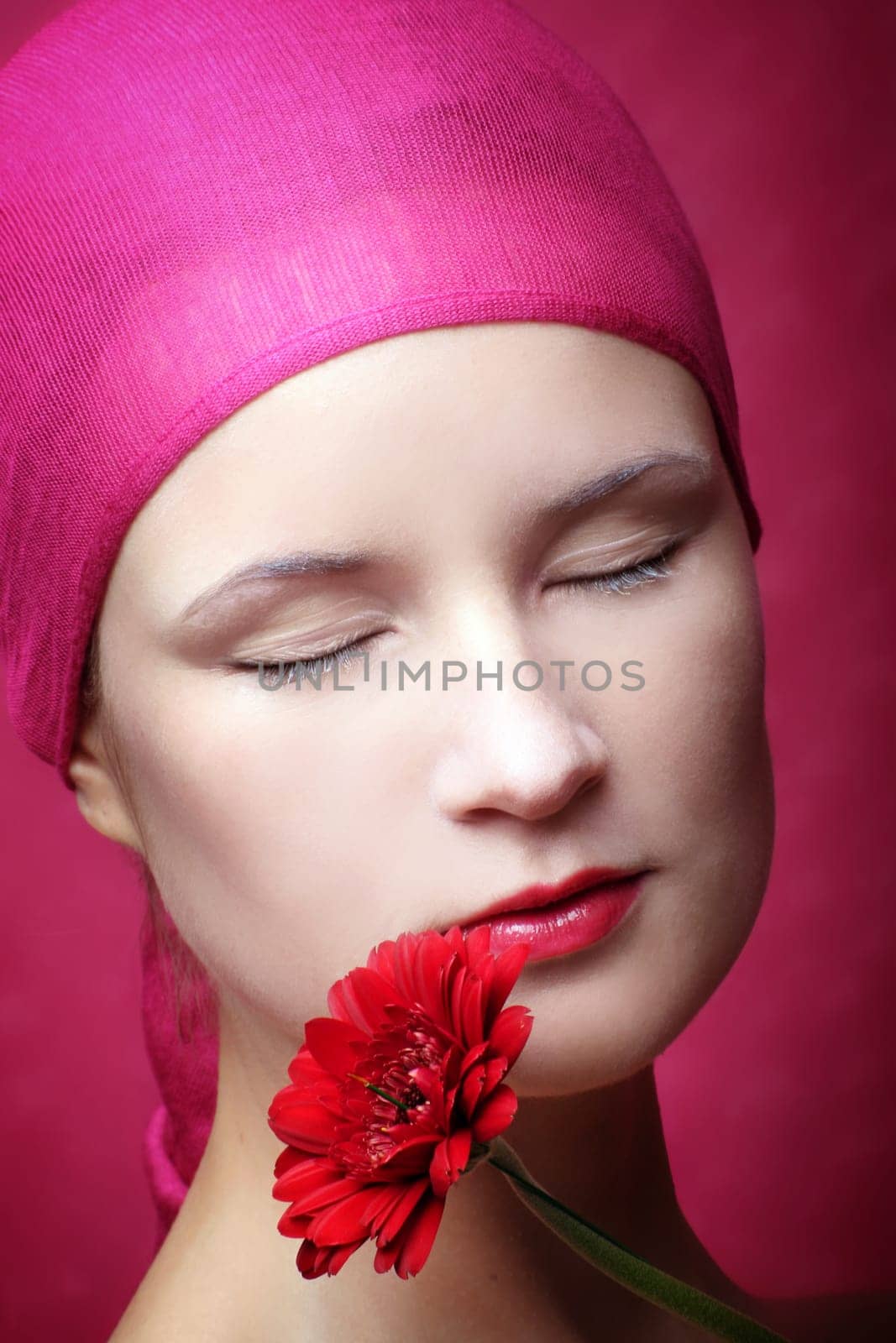 Woman with gerbera