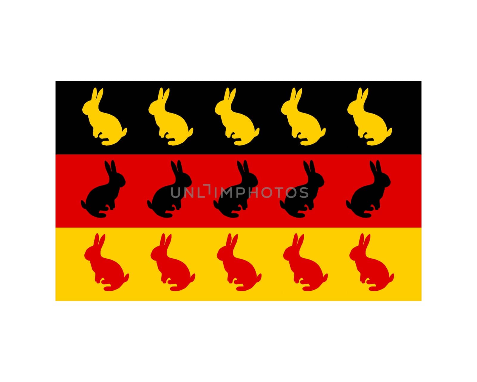 Germany flag with Easter bunnies