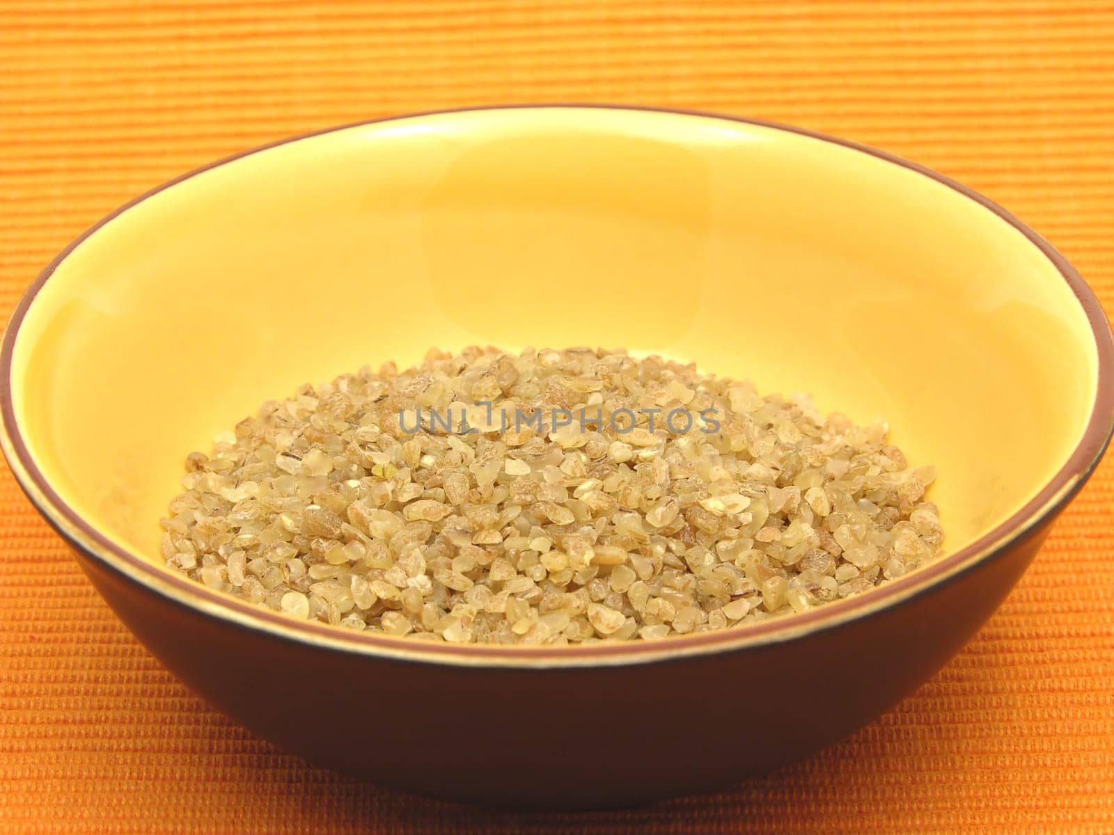 Bulgur in a ceramic bowl