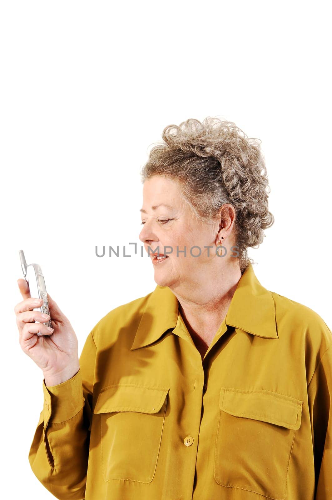 Senior woman on the cell phone.