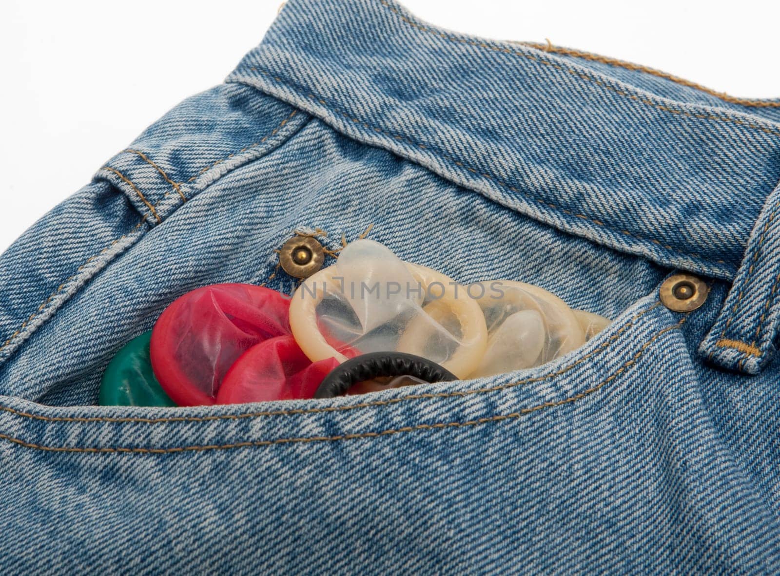 Condoms in different colors