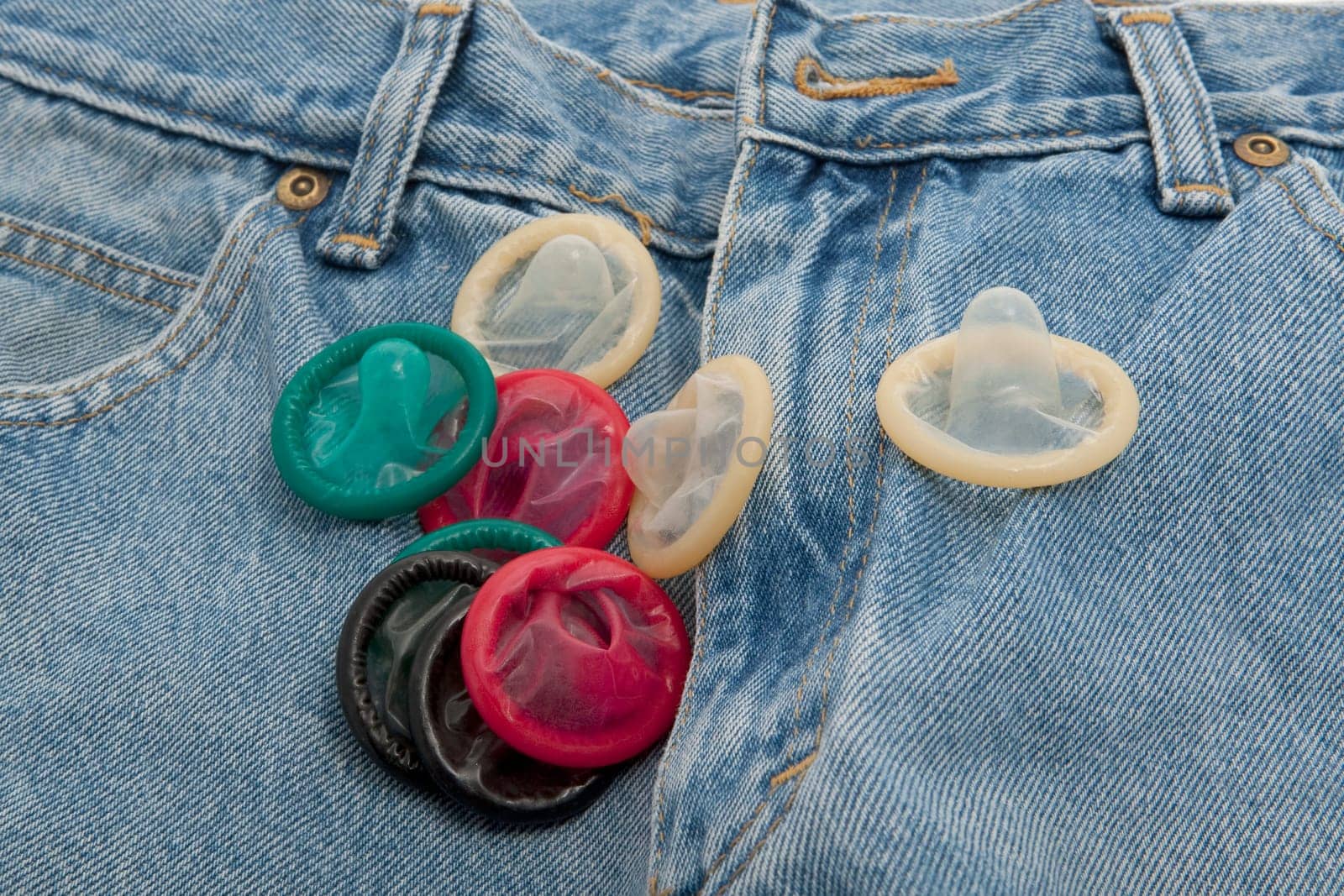 Condoms in different colors
