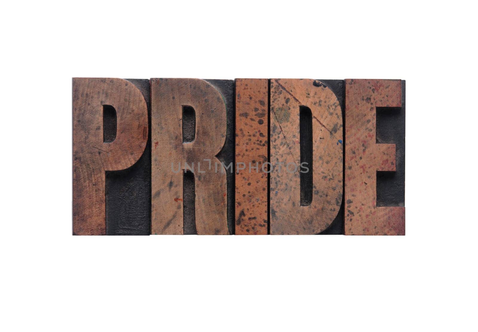 pride in old ink-stained wood type