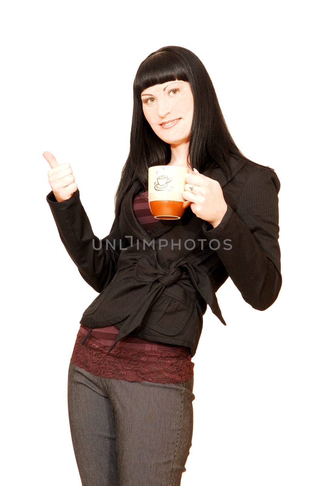 Business woman on coffee break.
