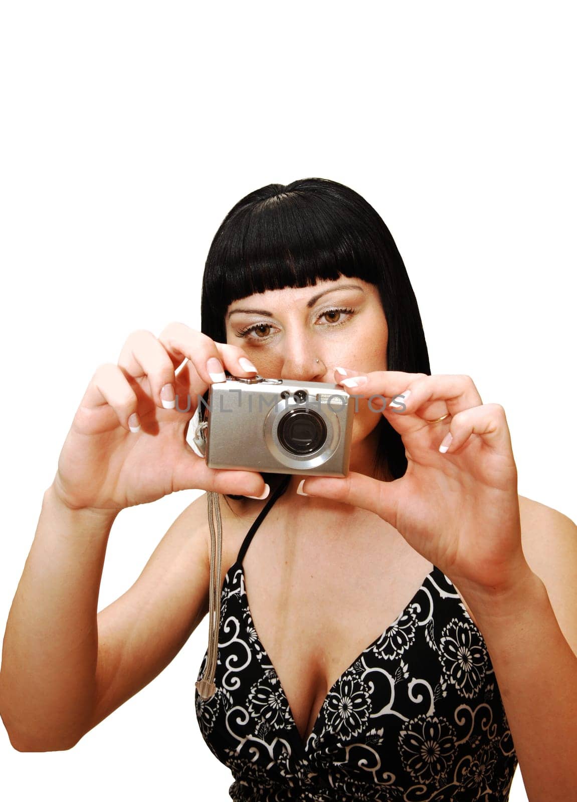 Young woman taking pictures.