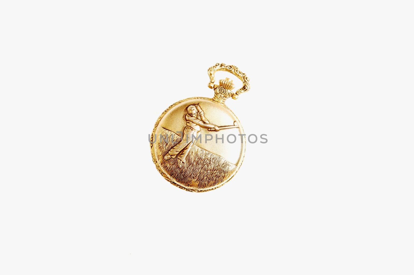 Golden pocket watch.