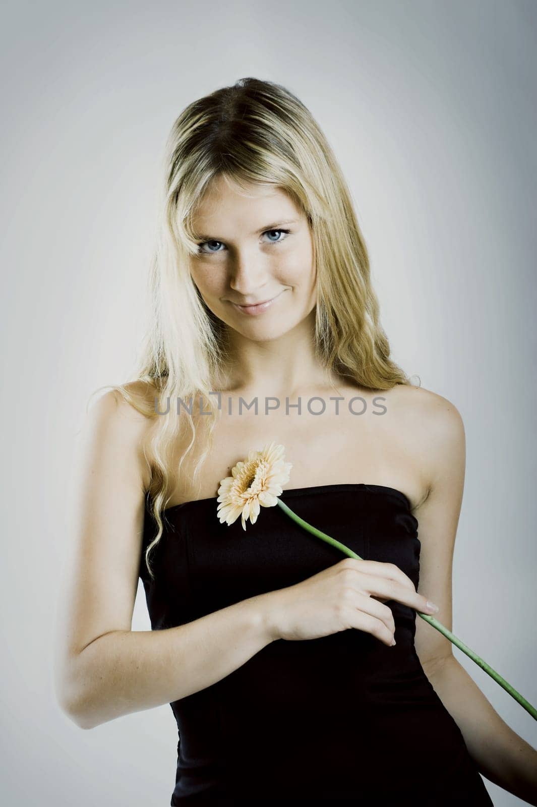 Woman with gerbera