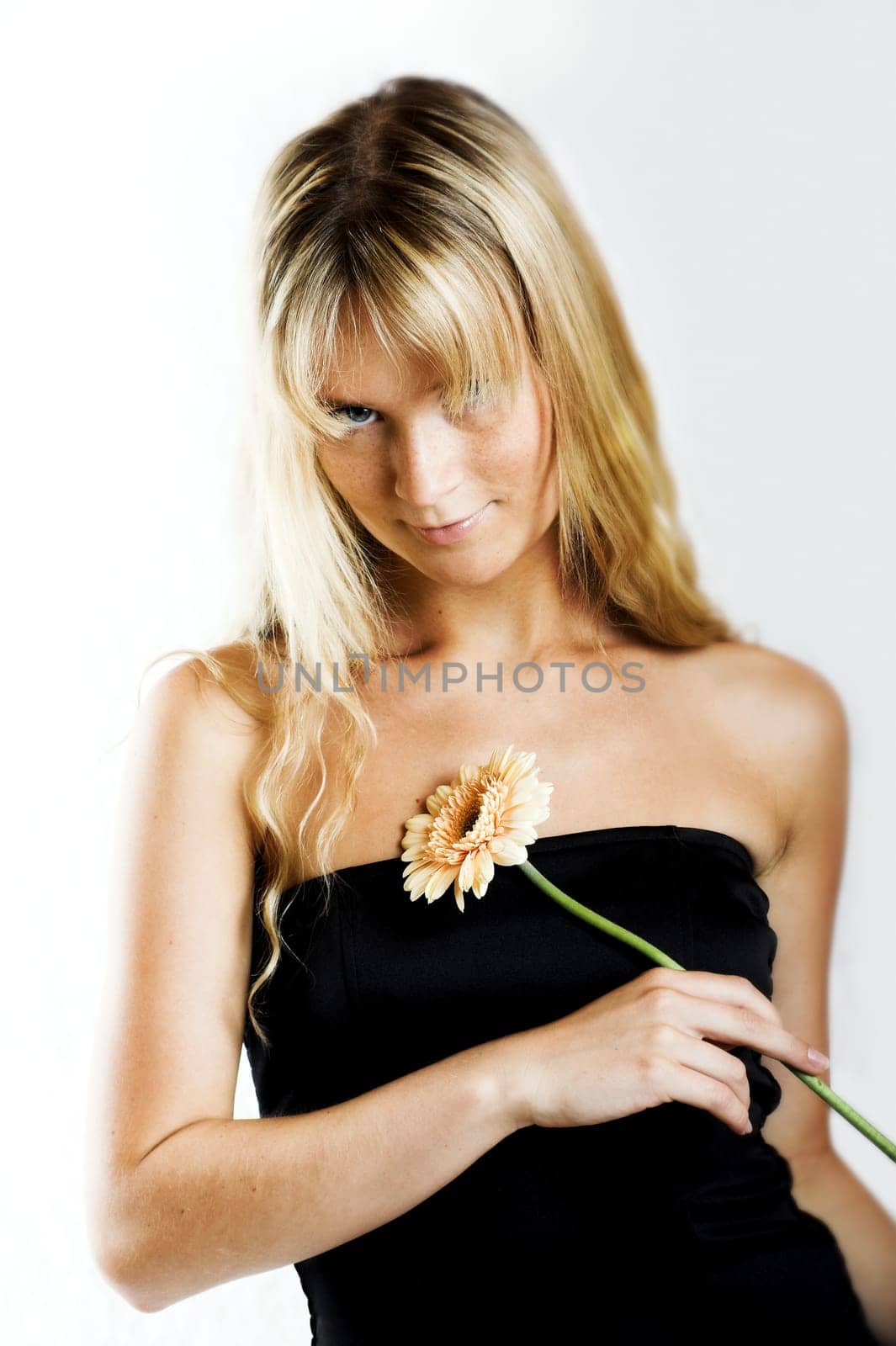 Woman with gerbera