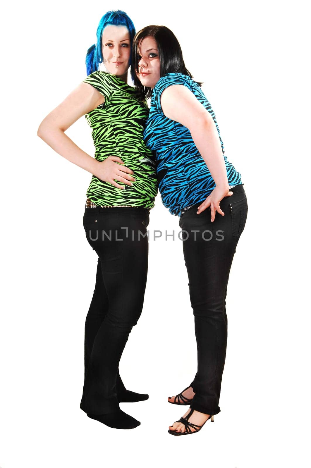 Two girls standing.