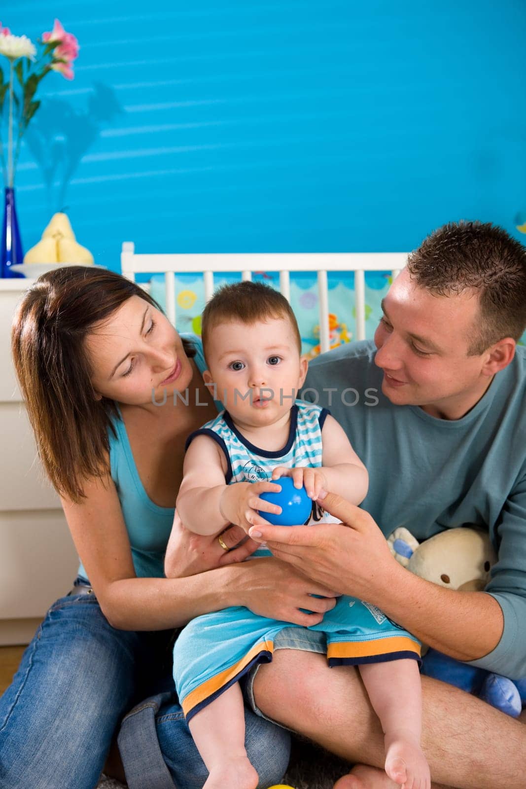 Happy family at home