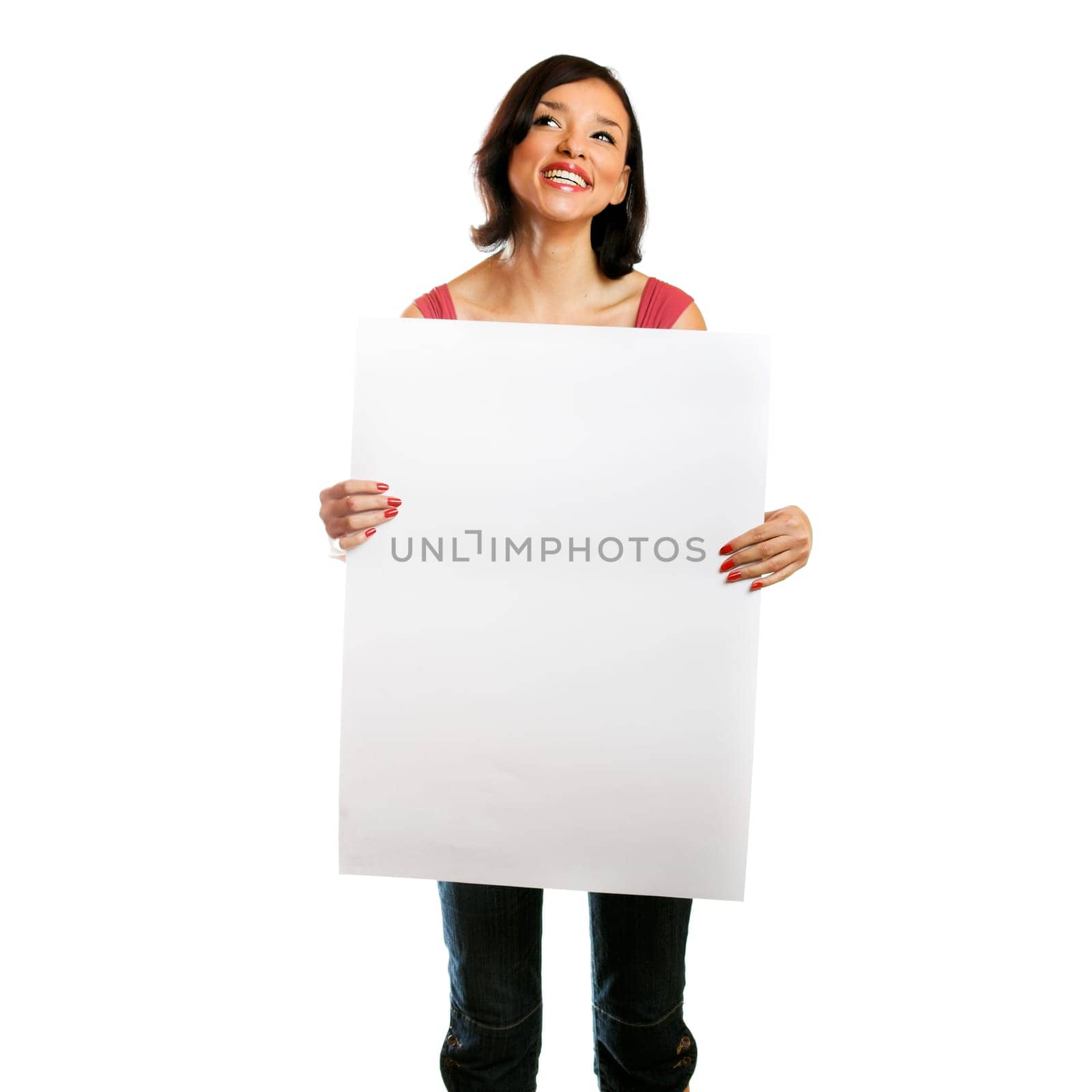 Woman with poster